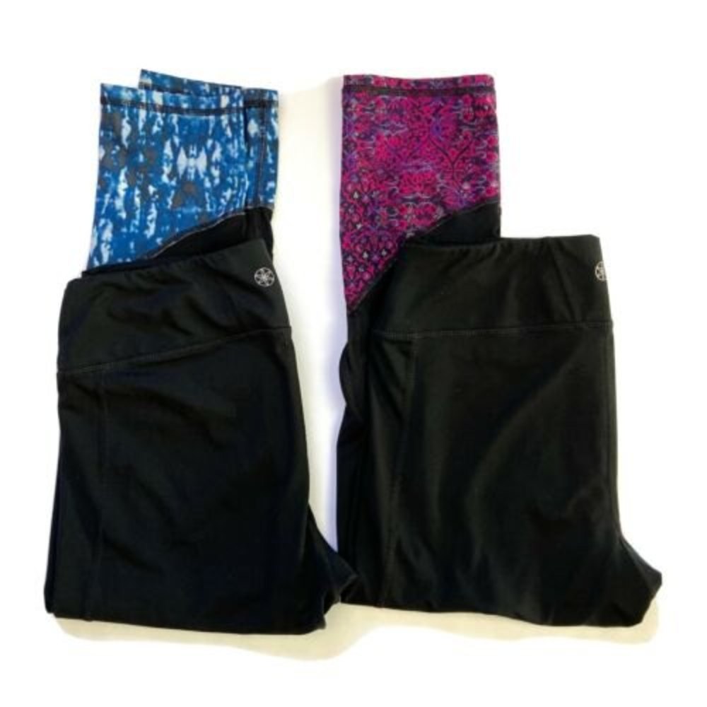 Gaiam Lot Of 2 Capri Workout Leggings Women's Medium Athletic Yoga Black